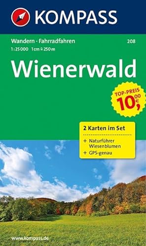 Wienerwald 1 : 25 000: Rad-Wanderkarten-Set mit Naturführer Wiesenblumen. GPS-genau